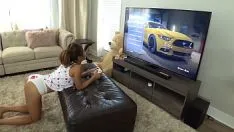 Pussy While Playing Games Is Fucked In The Back