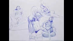 Reproduzir Arte com caneta esferográfica de adolescente de seios grandes tirando e abrindo as pernas na webcam Hentai