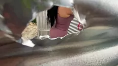 Abspielen Spionieren Sie auf Strandkleideraum Latina mit riesiger Arsch in Dessous
